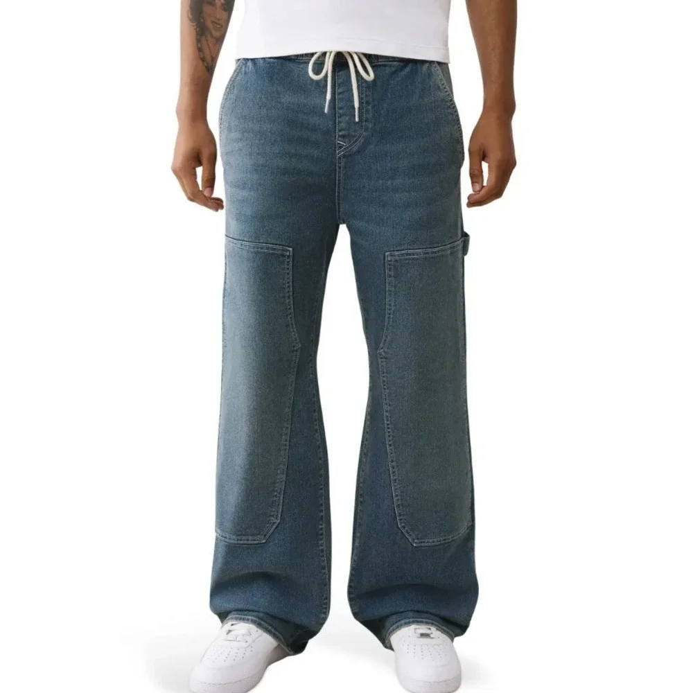 New True‎ Religion Jeans size 36 x 32 Vinny Ultra Baggy Carpenter Double Knee